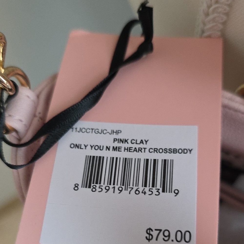 Juicy Couture Pastel Pink Mini Crossbody Bag with Heart Design NWT - Picture 3 of 9